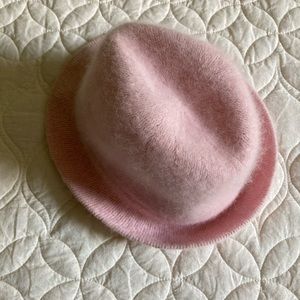 Vintage Pink Angora Fedora